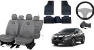 Conjunto de capa couro cinza HR-V + proteção completa