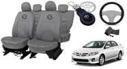 Conjunto de capa couro Corolla cinza + volante + brinde