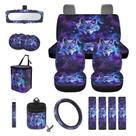 Conjunto de capa de assento de carro Wanyint Galaxy Wolf Butterfly 15 unidades