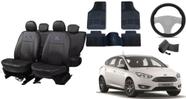Conjunto de Capa de Couro Focus 15-19 + Tapete + Capa de Volante: O Melhor para Seu Carro