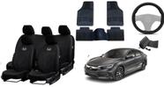 Conjunto de Capa de Couro para Honda Civic 2016-2021 + Tapetes e Acessórios de Volante