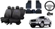 Conjunto de Capa de Couro Ranger 01-13 + Tapete Premium + Capa de Volante