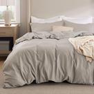 Conjunto de capa de edredom Bedsure Cooling King Size Sand Color