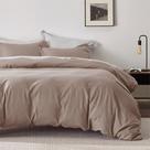 Conjunto de capa de edredom Bedsure Queen Size com fecho de zíper cáqui