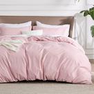 Conjunto de capa de edredom Bedsure Queen Size Soft Catiônico Tingido de Rosa