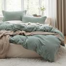 Conjunto de Capa de Edredom Bedsure Queen Size - Verde Sálvia - 3 Peças