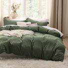 Conjunto de Capa de Edredom Bedsure Verde Oliva - Tamanho Queen Oversize