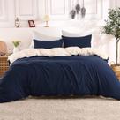 Conjunto de Capa de Edredom CAROMIO Navy Blue Queen - 3 Peças
