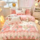 Conjunto de capa de edredom CinYana Pink Strawberry Fluffy Twin Size
