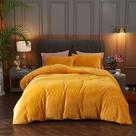 Conjunto de capa de edredom Ivellow King Velvet com zíper dourado