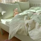 Conjunto de capa de edredom LifeTB Green Gingham Full com 2 fronhas