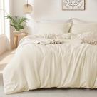 Conjunto de capa de edredom MILDLY Super Soft Lavado em Microfibra Bege