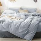 Conjunto de capa de edredom MooMee Bedding 100% algodão lavado e linho Queen