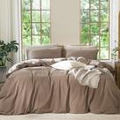 Conjunto de capa de edredom MooMee Bedding 100% algodão lavado e linho Queen