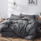 Conjunto de capa de edredom MooMee Bedding 100% algodão lavado