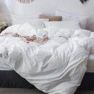 Conjunto de capa de edredom MooMee Bedding 100% lavado, algodão, linho, gêmeo