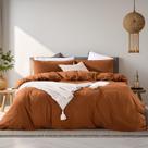 Conjunto de capa de edredom NEXHOME PRO Terracotta Burnt Orange King Size