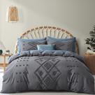 Conjunto de capa de edredom Oli Anderson Tufted King Size Grey 265x230cm