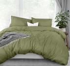 Conjunto de capa de edredom Utopia Bedding Queen Size 3 peças de oliva
