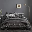 Conjunto de capa de edredon LAMEJOR Simplicity preto/branco Queen Size Conjunto de capa de edredon LAMEJOR Simplicity preto/branco Queen Size