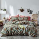 Conjunto de capa de edredon VM VOUGEMARKET Bohemia Carol King Green Cotton