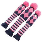Conjunto de capa de golfe Craftsman Golf Knit Pom Pom 3 peças para motorista