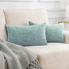 Conjunto de capa de travesseiro Home Brilliant Lumbar Chenille Teal 30x50cm