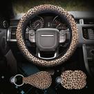 Conjunto de capa de volante Zadin Leopard Cheetah Print x4