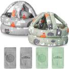 Conjunto de capacetes de segurança Geyoga para bebês com joelheiras, pacote com 2 unidades (Forest)