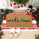 Conjunto de capachos de Natal Moucuny Christmas Coir Welcome Door Door