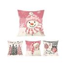 Conjunto De Capas De Almofada Boneco De Neve Rosa Natalino Decoração De Casa 2025 Ano Novo