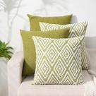 Conjunto de capas de almofada HPUK Geometric Design Linen x4 verde