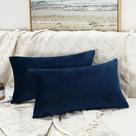 Conjunto de capas de almofada JUSPURBET, azul marinho, veludo, 40 x 60 cm, 2 peças Conjunto de capas de almofada JUSPURBET, azul marinho, veludo, 40 x 60 cm, 2 peças