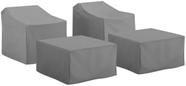 Conjunto de capas de móveis Crosley Patio Chairs Ottomans Grey 4 unidades