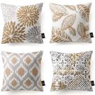 Conjunto de capas de travesseiro abstrato geométrico floral x4 pele de pêssego