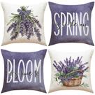 Conjunto de capas de travesseiro Lavender Spring Linen 45x45cm Conjunto de 4