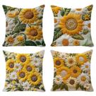 Conjunto de capas de travesseiro vintage bordado de girassol x4 45x45cm