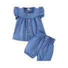 Conjunto de Cardigan e Shorts Jeans para Bebês - Moda Casual de Verão