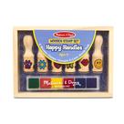 Conjunto de carimbos Melissa & Doug Happy Handles 6 carimbos com bloco de tinta