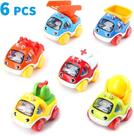 Conjunto de carrinhos de brinquedo para crianças de 1 a 3 anos, Pull Back, 6 veículos