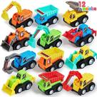 Conjunto de carros de construção JOYIN Mini de plástico de 12 peças para crianças