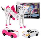 Conjunto de carros de corrida Transforming Car Robot Toy dahom Unicorn
