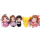 Conjunto de cartões de boneca de pelúcia Girl Sakura 10 cm e 5 unidades