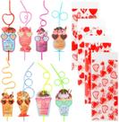Conjunto de cartões de Dia dos Namorados com Crazy Straws para crianças (32 unidades) Conjunto de cartões de Dia dos Namorados com Crazy Straws para crianças (32 unidades)