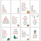 Conjunto de cartões de Natal Gevinna com 24, 12 desenhos humorísticos variados