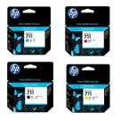 Conjunto de cartuchos de tinta HP 711 80 mL preto, 29 mL ciano, magenta, amarelo