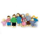 Conjunto de casa de bonecas de madeira OKOK, 8 peças de bonecos Family Role Play