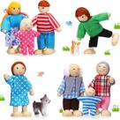 Conjunto de Casa de Bonecas de Madeira Skylety - 10 Figuras Incluídas