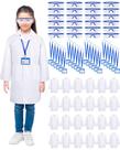 Conjunto de casacos de laboratório para crianças, traje médico de Halloween, 24 conjuntos, 72 unidades