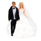 Conjunto de casamento BARWA Vestido de noiva branco com véu para bonecas de 11,5 polegadas